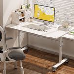 Manual Standing Height-adjustable Desk Computer Desk With Wheels | Medium