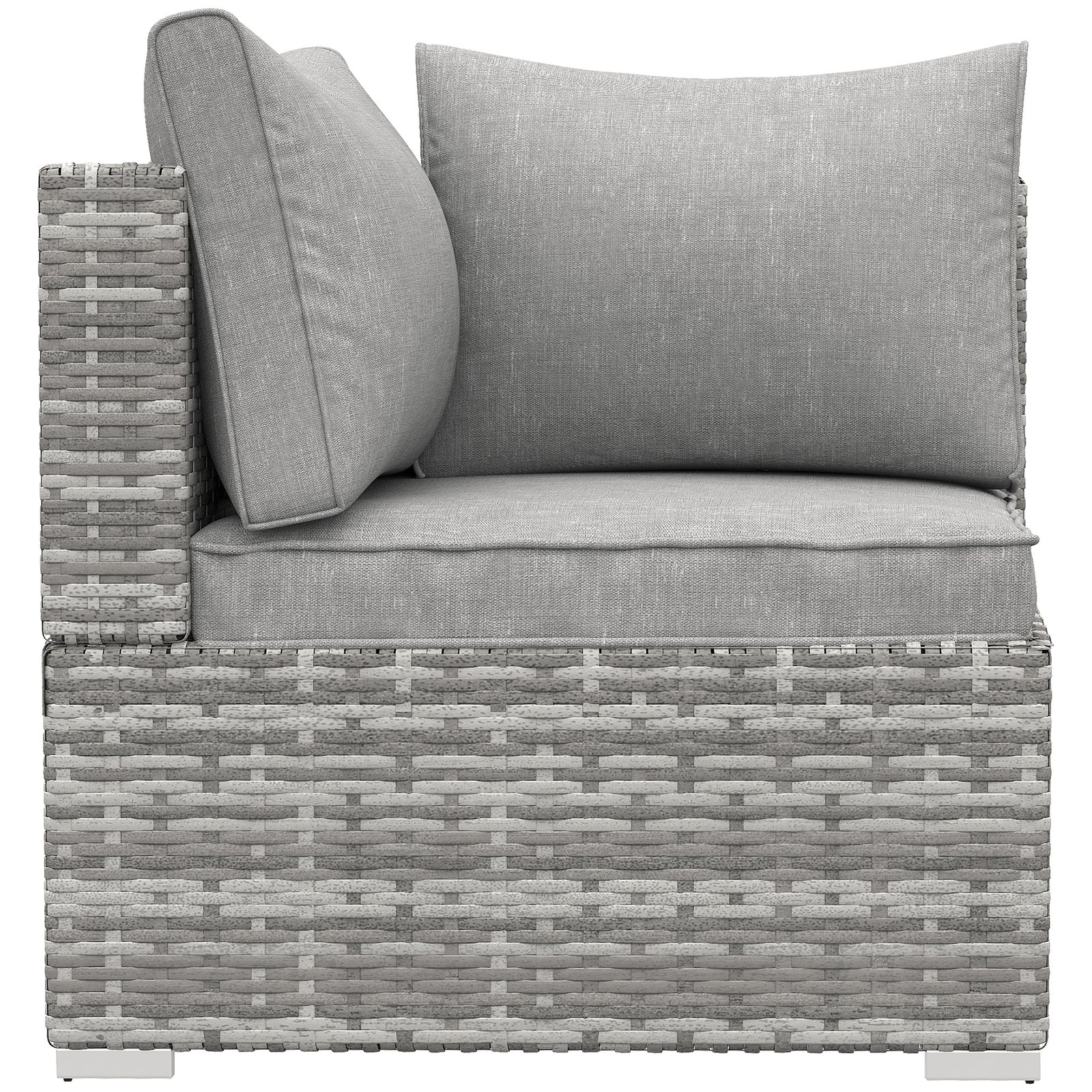 Pe Rattan Wicker Corner Sofa Garden Single Sofa Chair | Gray