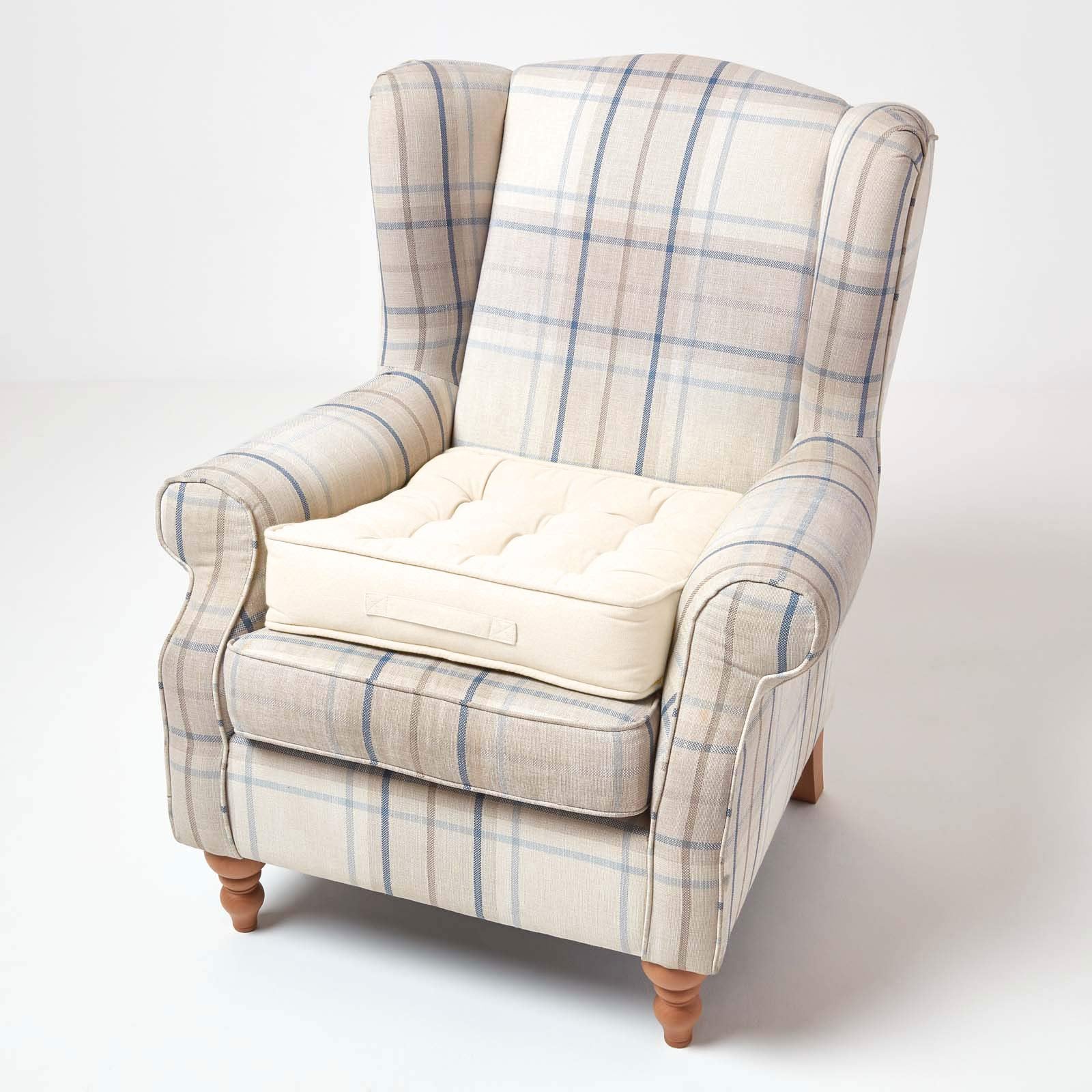 Cotton Armchair Booster Cushion | 50cm x 50cm | Cream