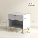Small Table With Drawer, Open Compartment And Handle | One Size | White