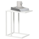 C Shape Side Table W/ Wood-effect Top | White