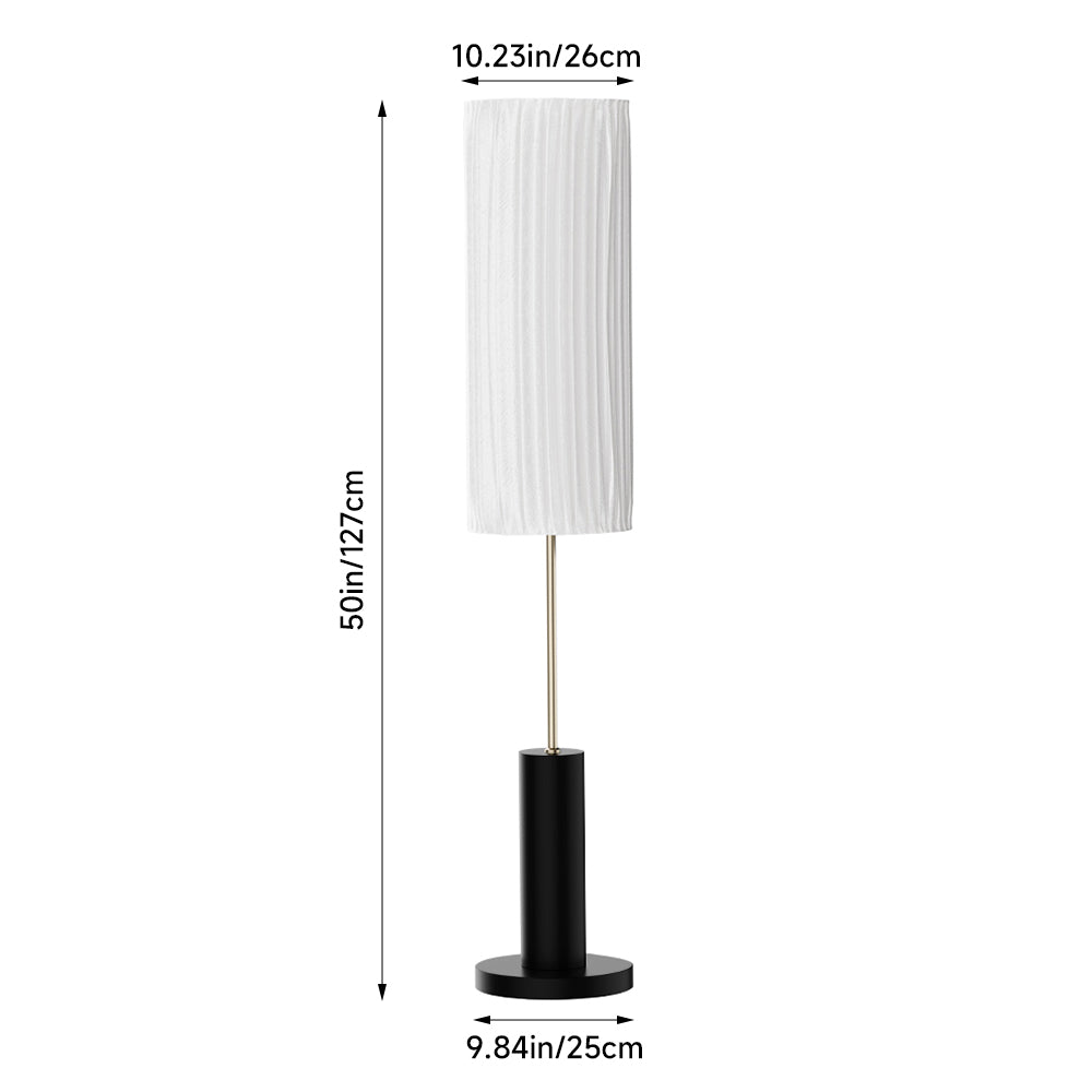 127cm Height E27 1-light Fabric Lampshade Floor Lamp With Foot Switch