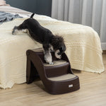 Foldable Pet Stairs 3 Steps With Non-slip Mats For Small Dogs | Brown