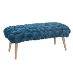 Cushla Bubbly Velvet Large Footstool | Teal