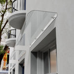 160cm W X 43cm D Transparent Window Door Awning Canopy