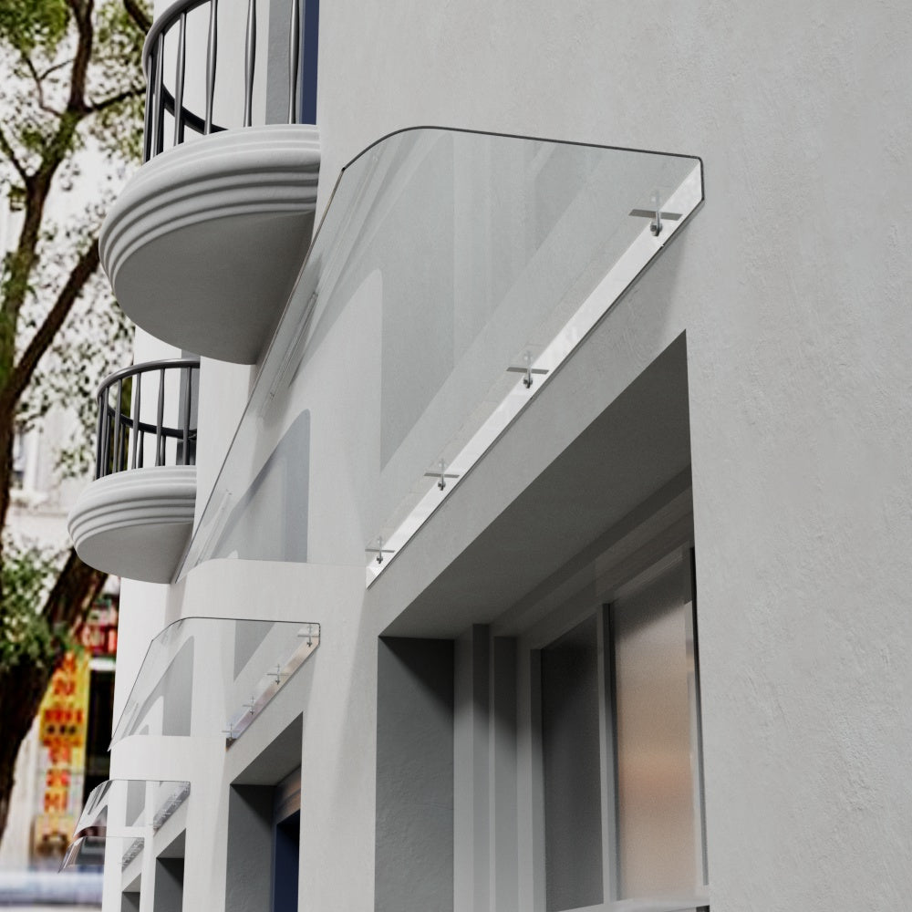 160cm W X 43cm D Transparent Window Door Awning Canopy
