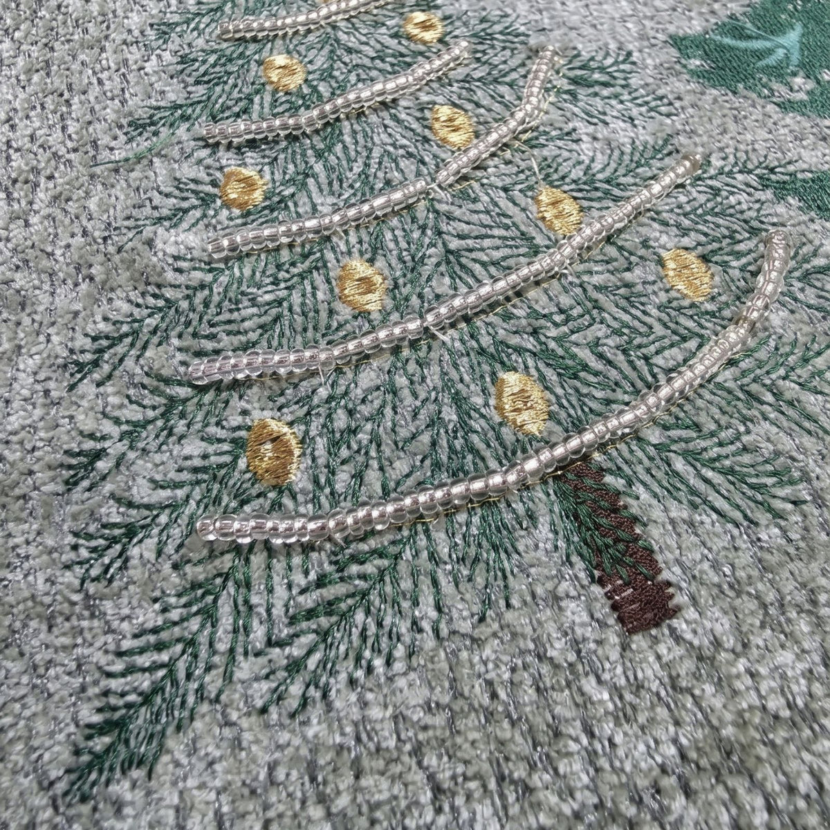 Chenille Feel Christmas 3 Trees Throw Cushion - 45 X 45 Cm
