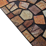 Elegant Tile Effect Halfmoon Doormat | Red