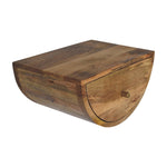 Solid Wood Crescent Floating Bedside