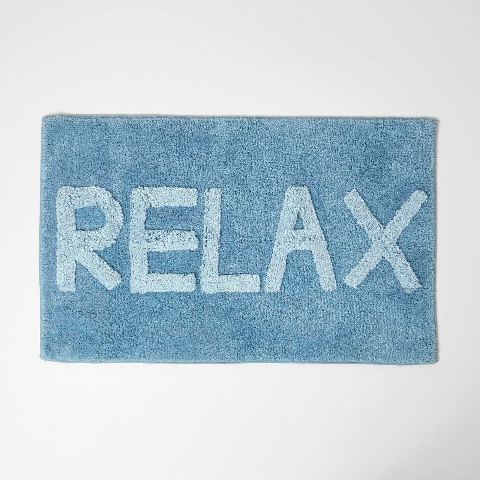 Relax Design Bath Mat 100% Cotton | 50 x 80cm | Blue & White
