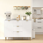 Sideboard Buffet Cabinet W/ 3 Drawers And Adjustable Shelves
