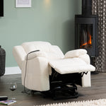 Ellington Boucle Fabric Electric Lift Assist Recliner With Massage And Heat | 1 | Cream