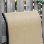Set Of 2 Outdoor Sun Recliner Loungers W/adjustable Footrest | Beige