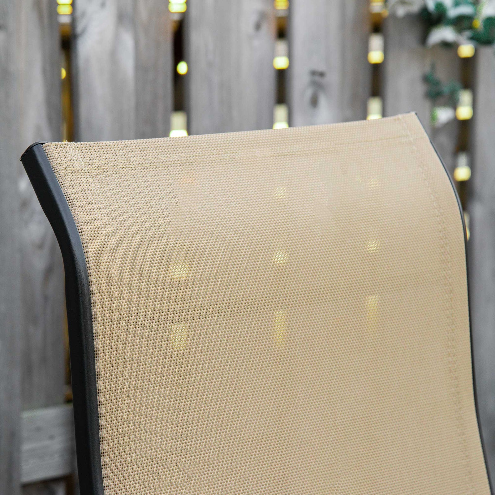 Set Of 2 Outdoor Sun Recliner Loungers W/adjustable Footrest | Beige