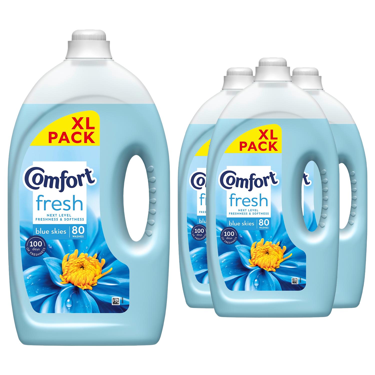Fresh Blue Skies Liquid Fabric Conditioner, 80 Washes 2.4l, 4 Pack