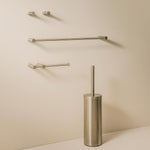 Bathroom Accessory Set 5 Pcs Hooks Rail Toilet Brush&paper Holder | Brushed Stainless Steel