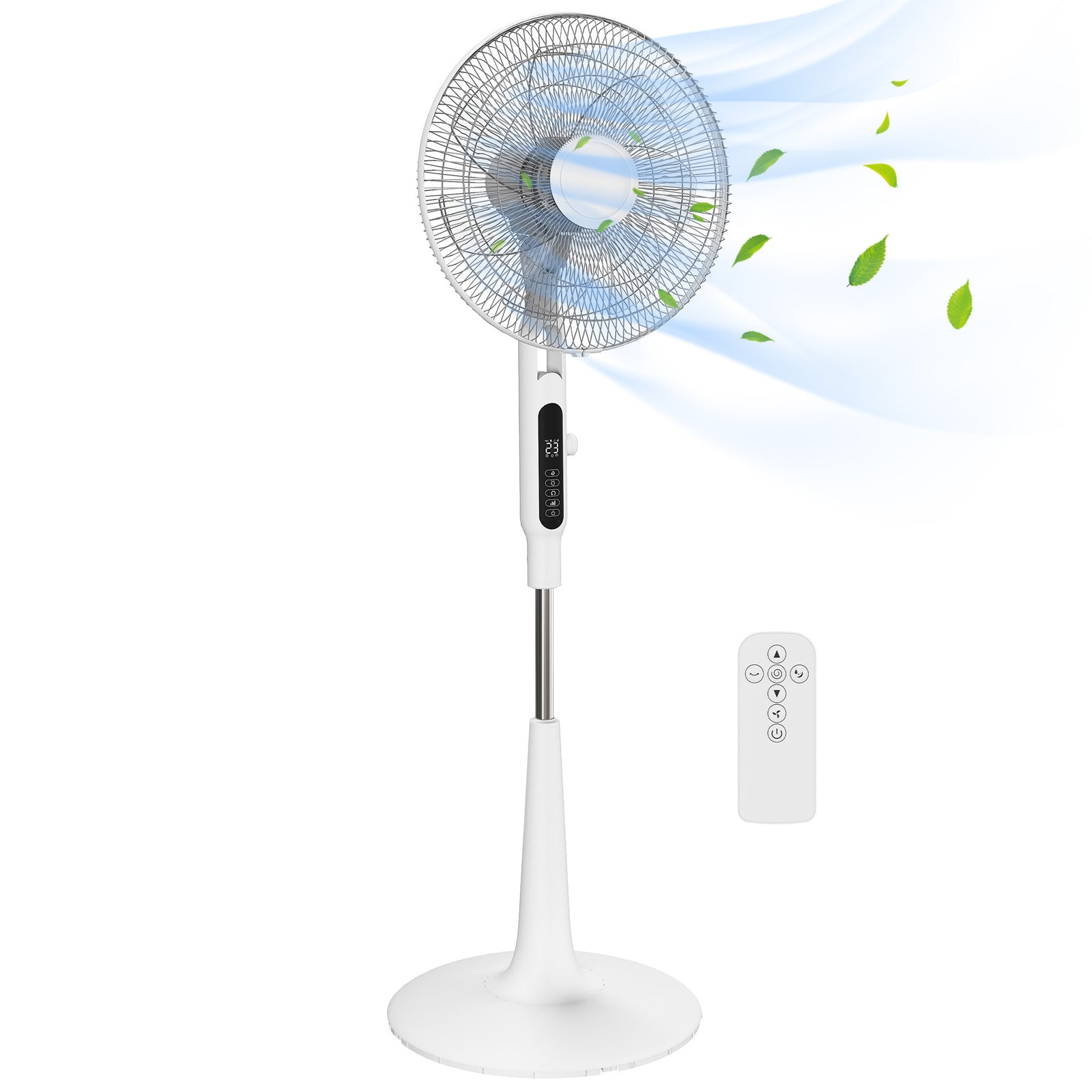 HOMCOM Standing Fan With 75 Degree Oscillation Mosquito Repellent Function