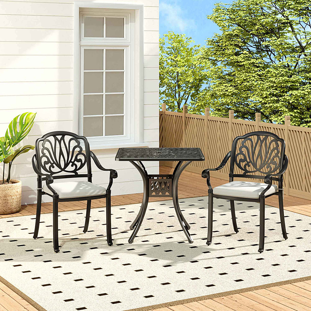 3 Pcs Cast Aluminium Garden Dining Set