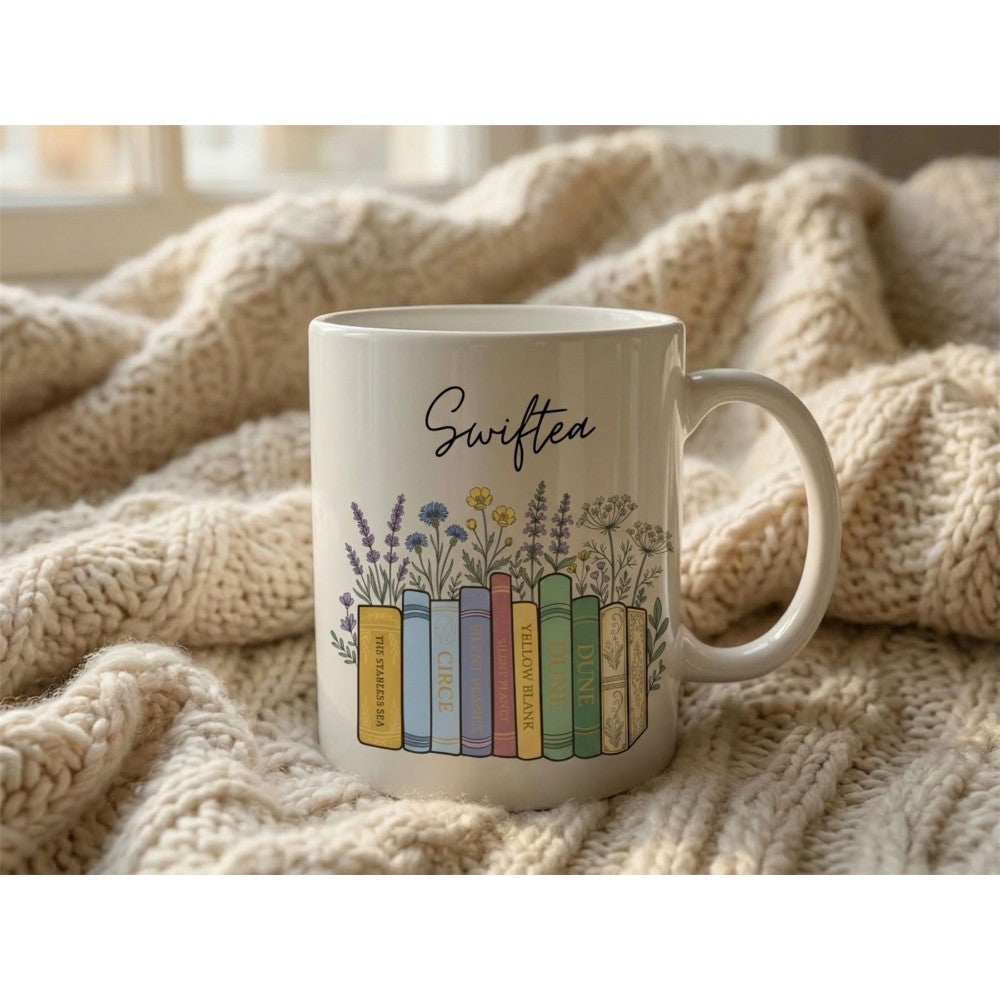 Dyzi Swiftea Book Themed Quote Ceramic Coffee Mug White