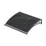 1-2m W x 1m D Curved Outdoor Door Window Awning Canopy | Small | Dark Grey