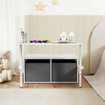 AIYAPLAY 3 In 1 Kids Storage Bench, Toddler Table And Chair Set, White