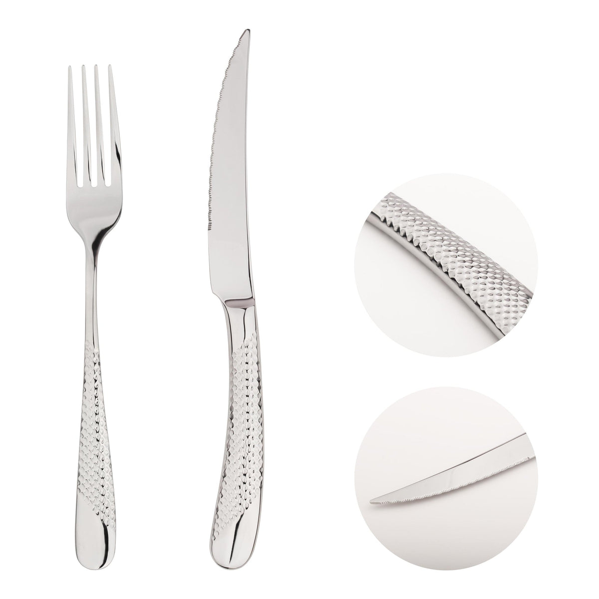 Steak Cutlery Set Knife Fork Stainless Steel 18/8 Catering Palace | Set of 8 | Silver