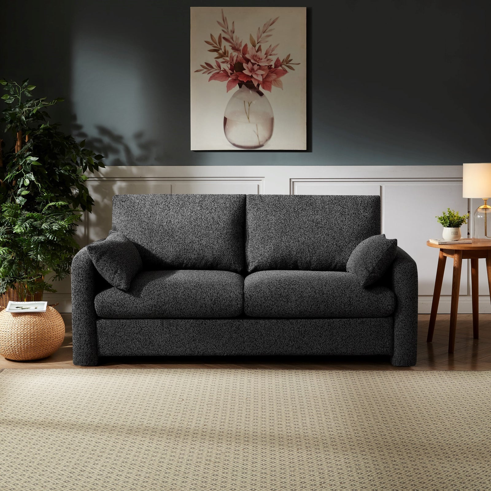 Shorewood 2 Seat Fabric Sofa | Charcoal