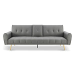 Lora Faux Leather Sofa Bed 3 Seater | Light Grey