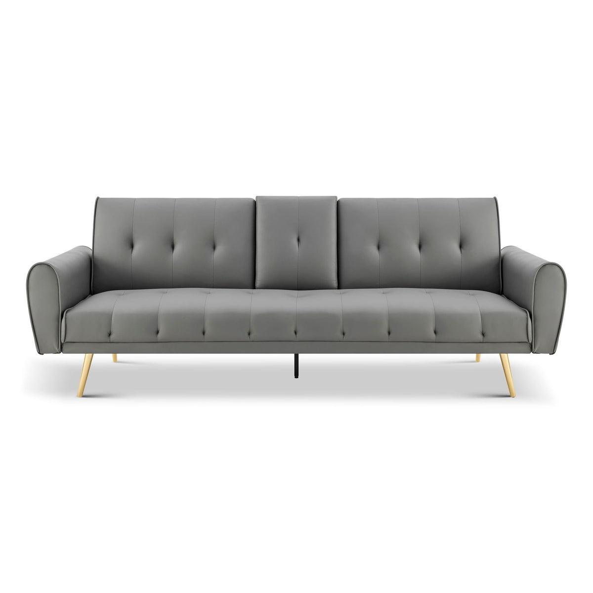 Lora Faux Leather Sofa Bed 3 Seater | Light Grey