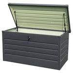 350l Lockable Steel Storage Box – Weatherproof Outdoor Garden Tool Chest Durable Waterproof Yard Storage Container | Dark Grey