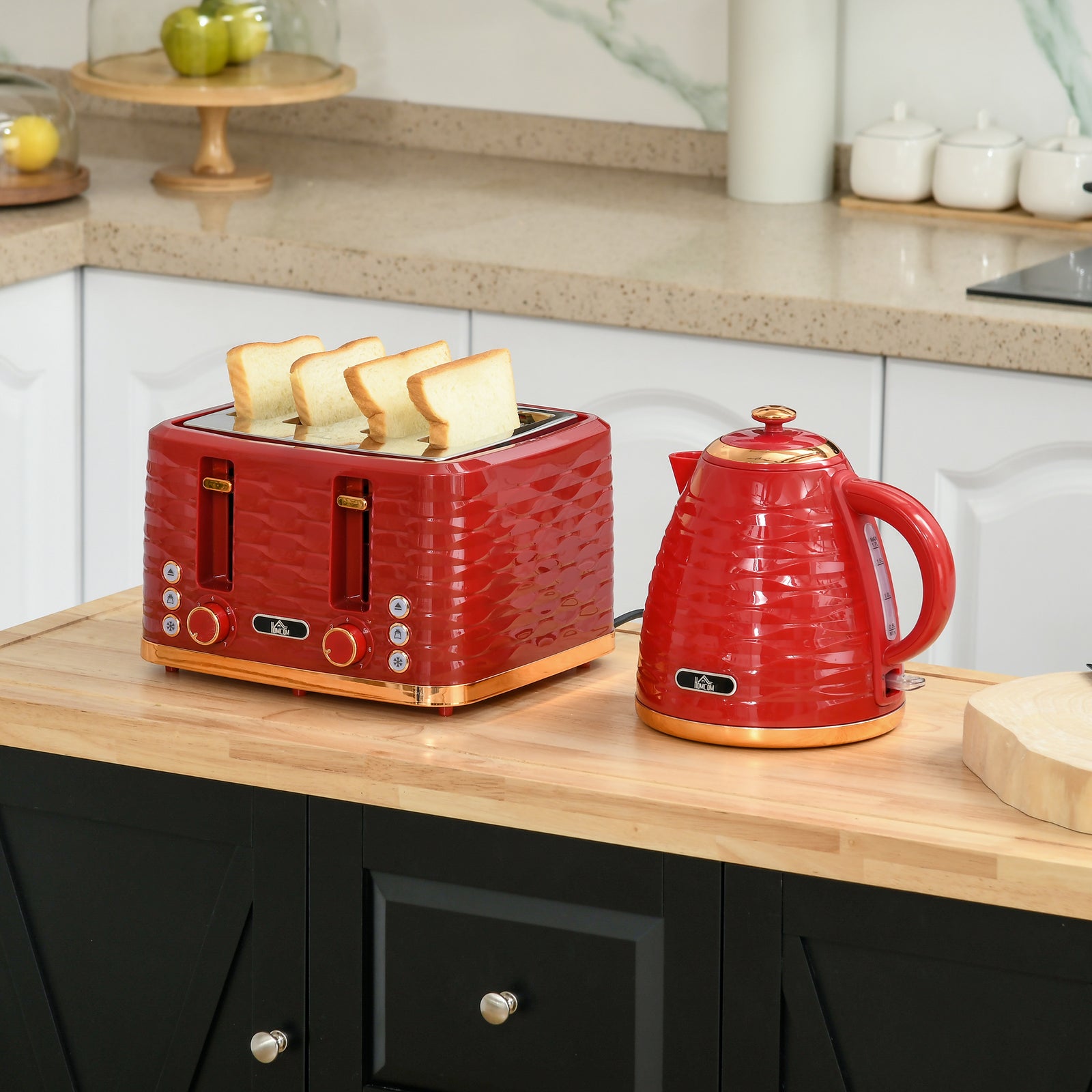 Kettle And Toaster Set 1.7l Boil Kettle And 4 Slice Toaster | One Size