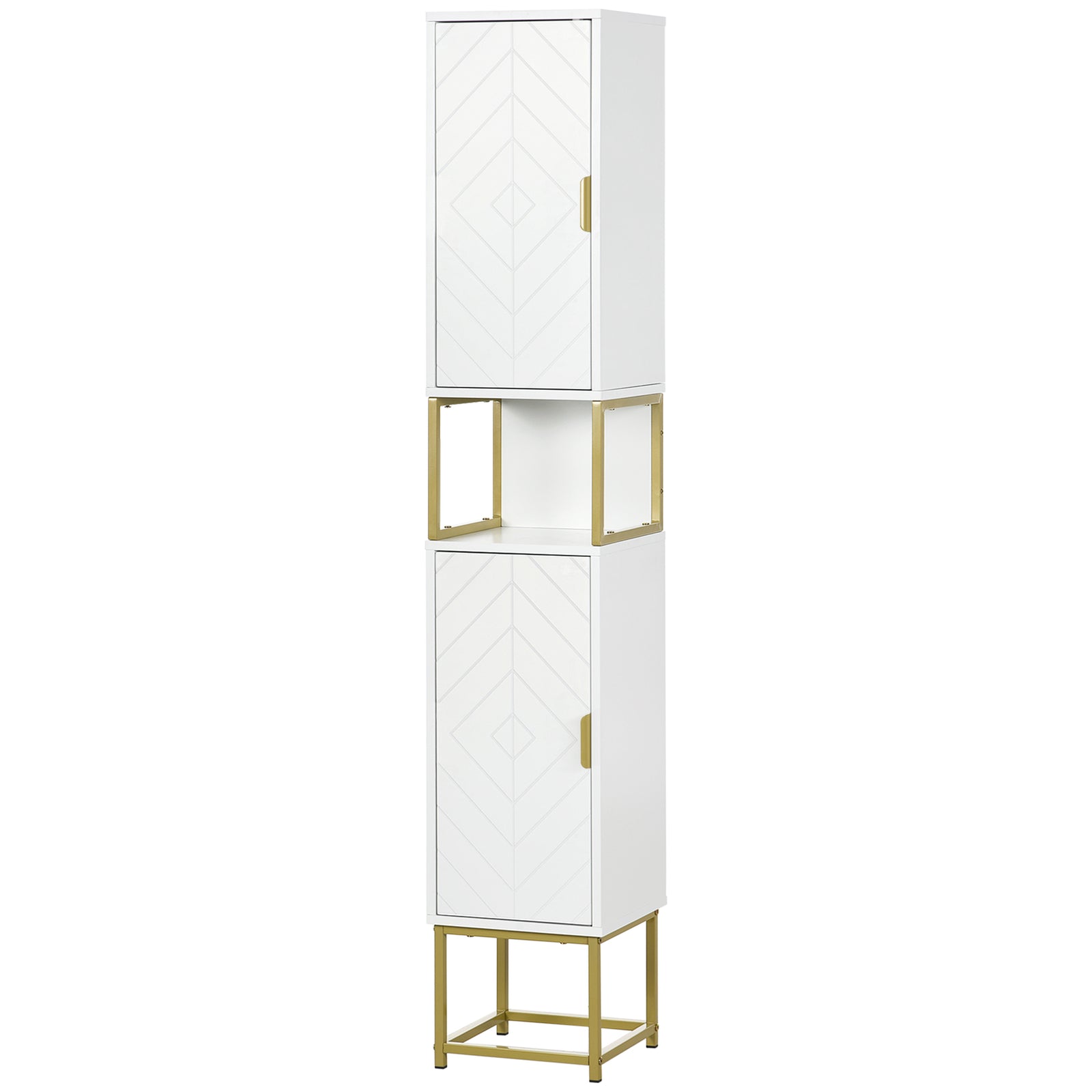 Freestanding Bathroom Cabinet Linen Towel Adjustable Shelf