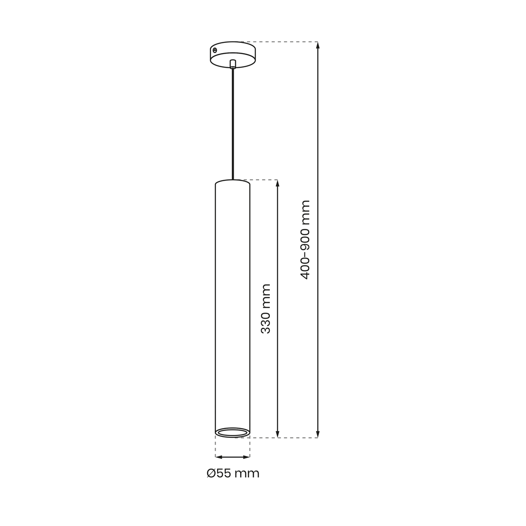 Hudson Pendant Lamp Hand Made High Quality Elegant Single Cylindrical Design With Matt Finish