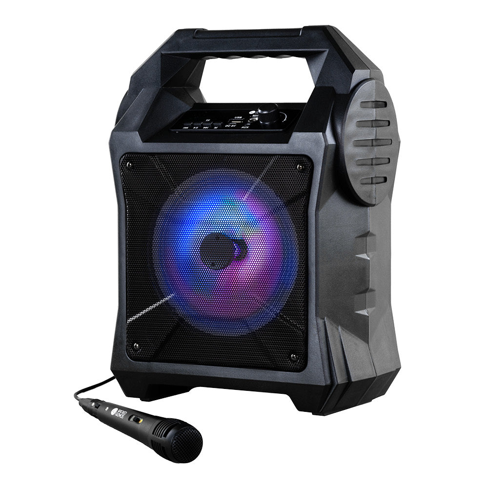 Wicked Gizmos Karaoke Boombox Portable Speaker With Mic Led Lights Bluetooth