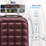 55x35x20cm Hard Case Bubble Carry On Suitcase - 100+ Airline Approved | Cabin | Burgundy