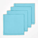 Plain Cotton Fabric 4 Napkins Set | 45cm x 45cm | Blue