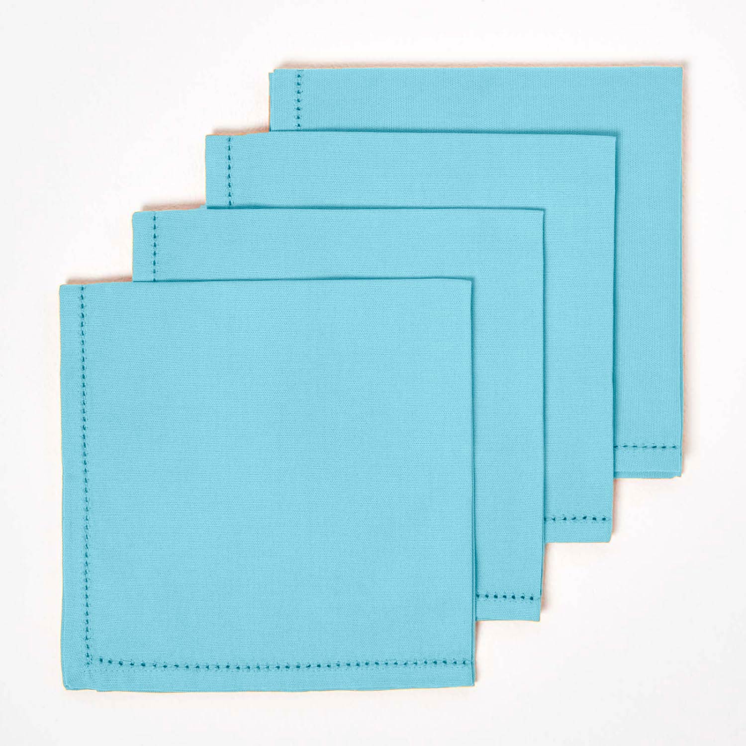 Plain Cotton Fabric 4 Napkins Set | 45cm x 45cm | Blue