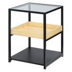 Industrial Side Table W/ 3-tier Storage Shelves | Natura