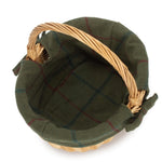 Wicker Shopping Basket Buff Willow Oval Shopper | Forest Green