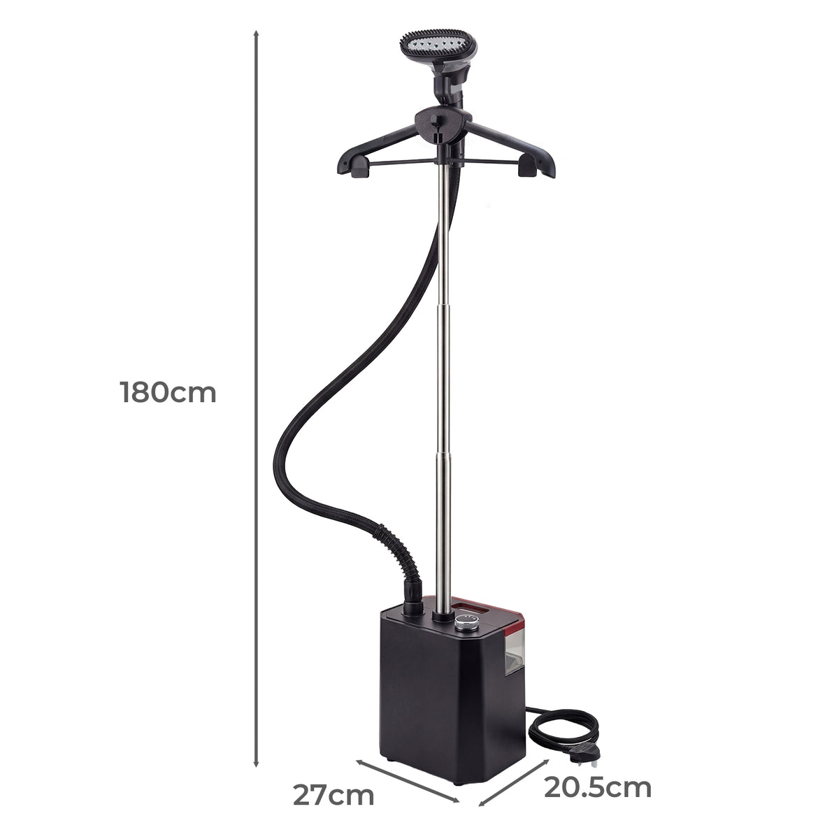 Garment Steamer Standing Clothes Steamer 2200w Wrinkle Remover 3 Levels | Black