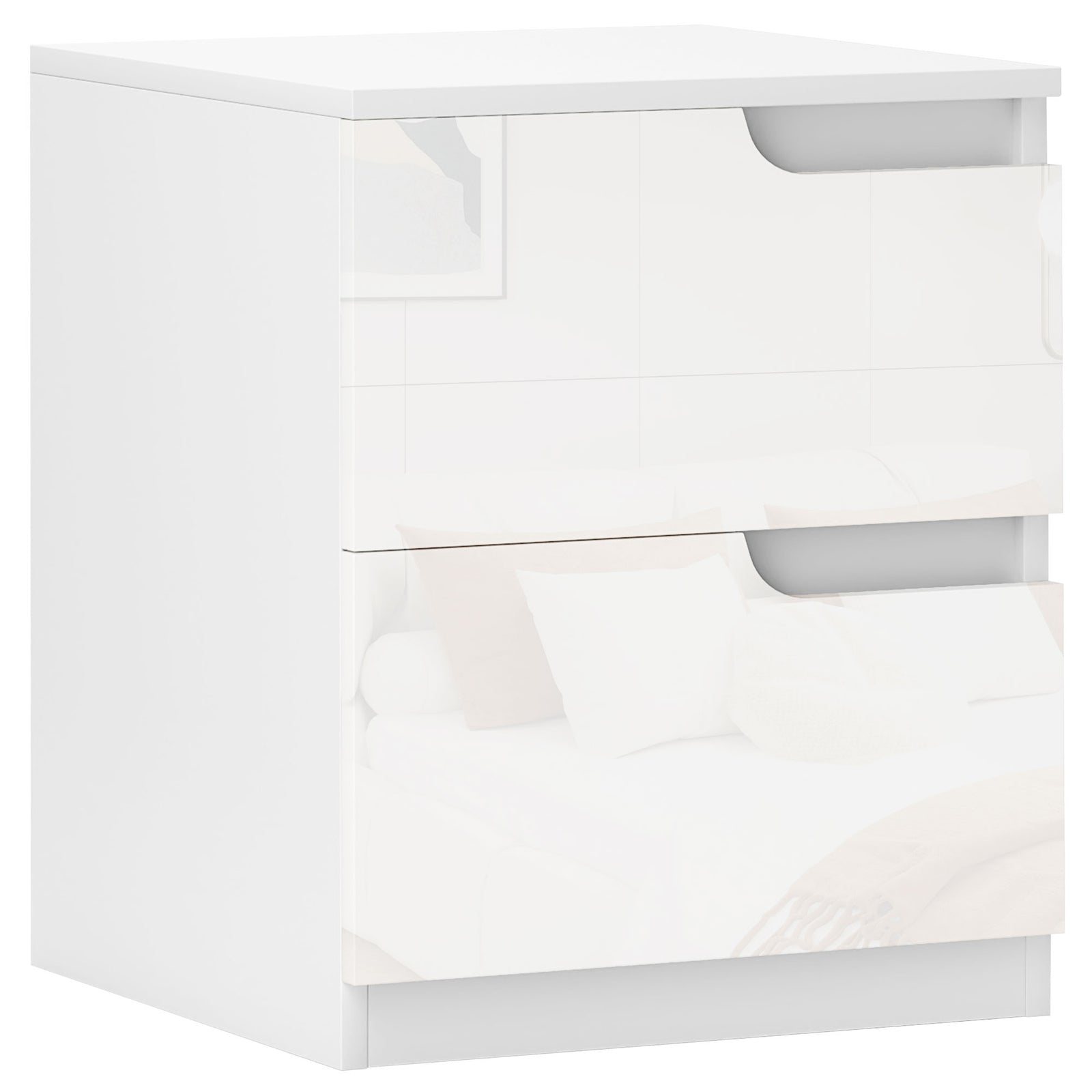 Modern Bedside Table With 2 Drawers For Bedroom, Living Room