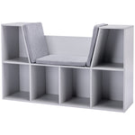 Kids Cabinet W/ Six Compartments For Toys, Clothes, Books - Grey