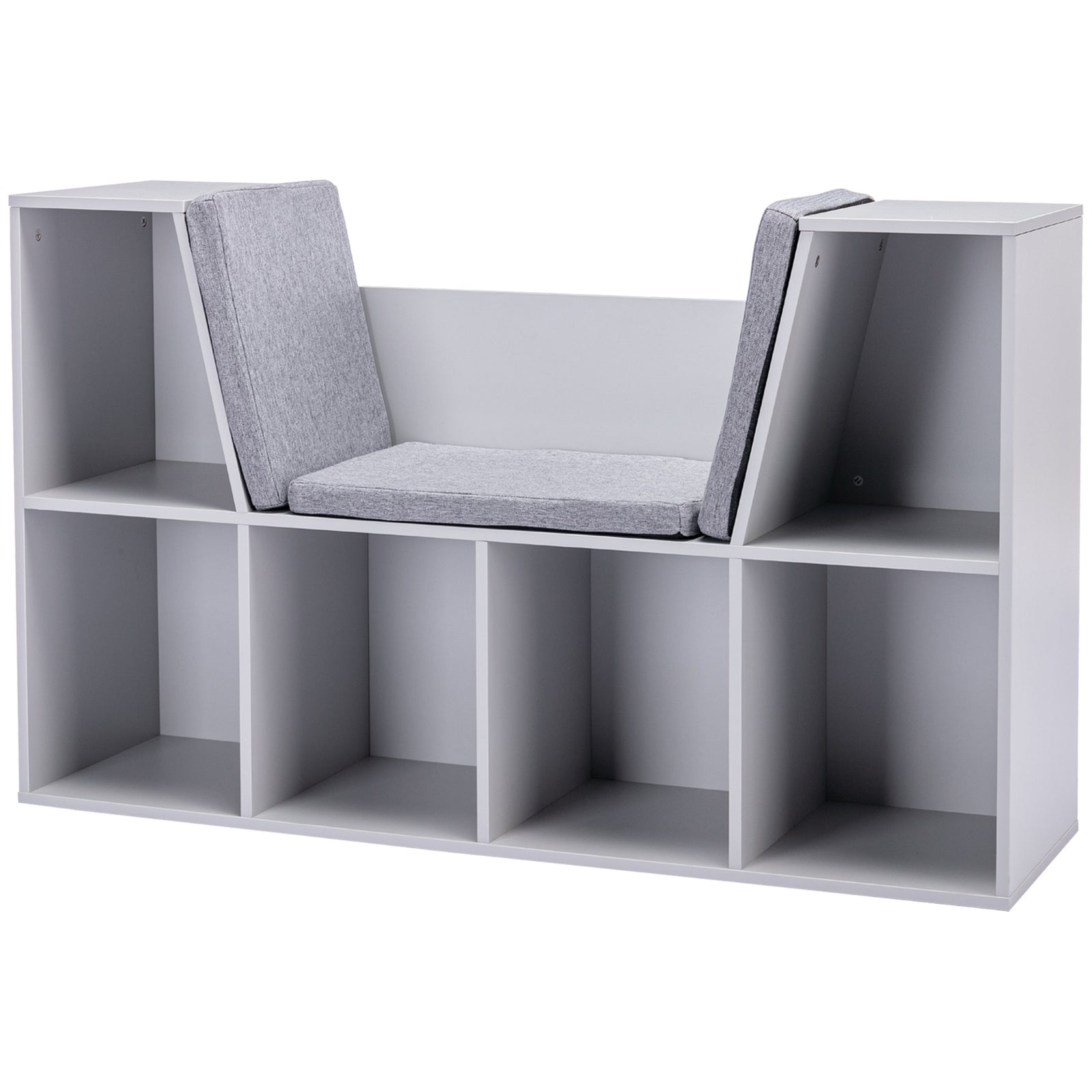 Kids Cabinet W/ Six Compartments For Toys, Clothes, Books - Grey