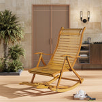 Bamboo Rocking Chair Foldable Recliner | One Size | Light Brown