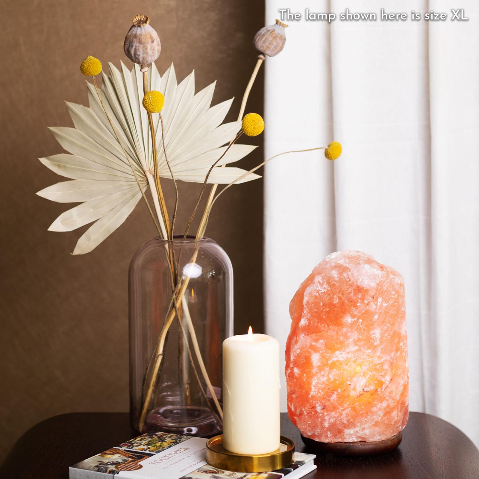 Himalayan Crystal Handcrafted Salt Lamp Wooden Base, Extra Large