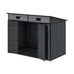 8x4ft Outdoor Plastic Storage Shed With Floor, Window, 2 Vents & Double Lockable Doors,wood Grain Design