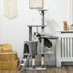 Cat Tree Kitty Activity Centre Scratching Post With Toys 5-tier | Gray