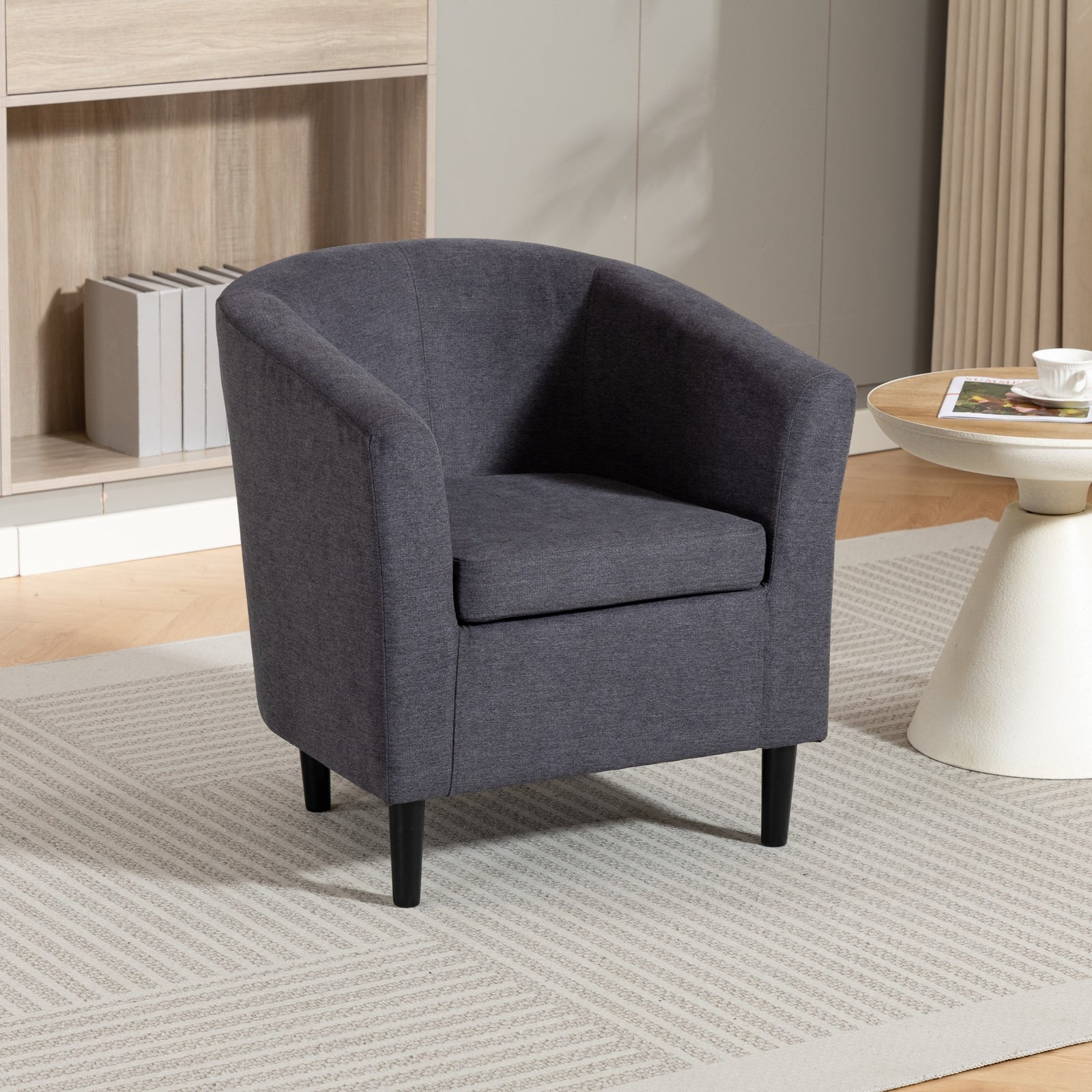 Beulah Fabric Accent Chair | Charcoal Grey