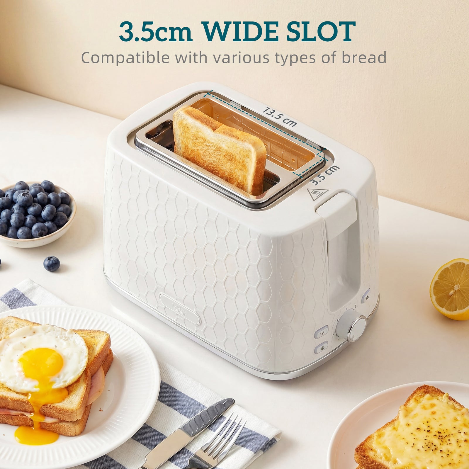 Kettle And Toaster Set With Limescale Filter, Crumb Tray | Cream