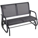 2-person Patio Glider Bench Gliding Chair Loveseat W/armrest | Gray